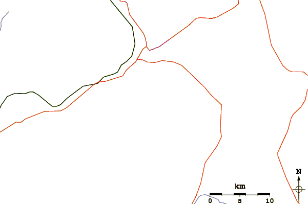 Roads and rivers around Cerro Del Azufre