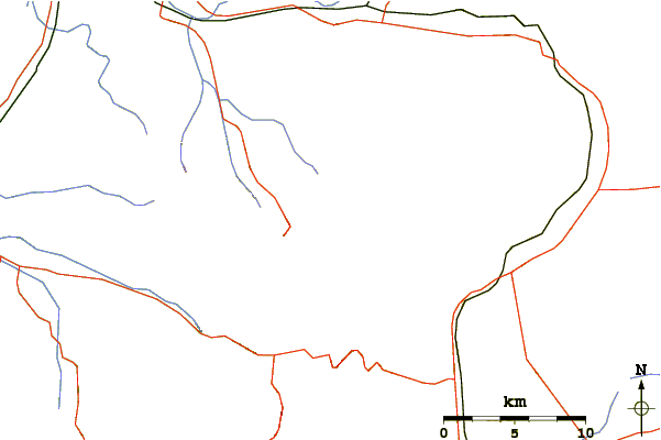 Roads and rivers around Cerro El Roble