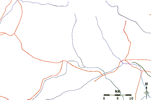 Roads and rivers around Cerro Machin