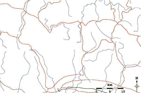 Roads and rivers around Cerro Maravilla