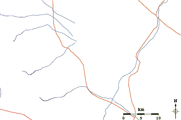 Roads and rivers around Cerro Moiro