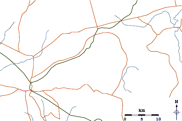 Roads and rivers around Cerro Negro