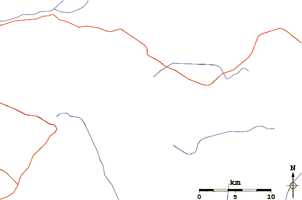 Roads and rivers around Cerro Pantoja