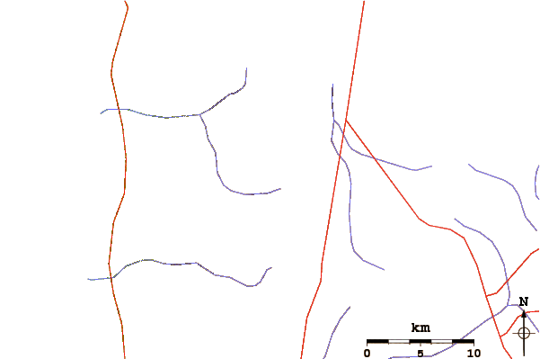 Roads and rivers around Cerro Paranal