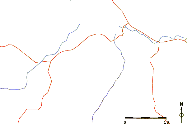 Roads and rivers around Cerro Pedernal