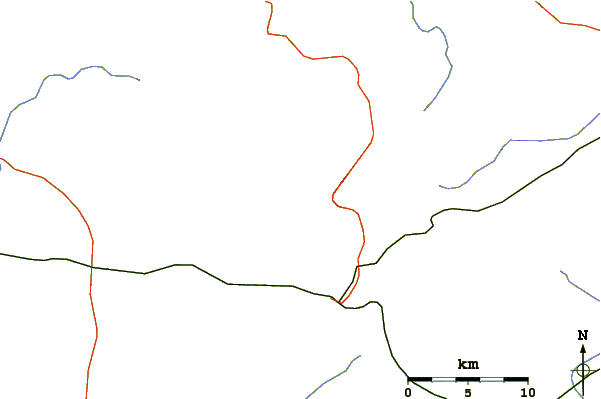 Roads and rivers around Cerro Peró