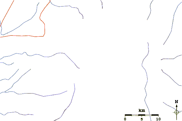 Roads and rivers around Cerro Pintado