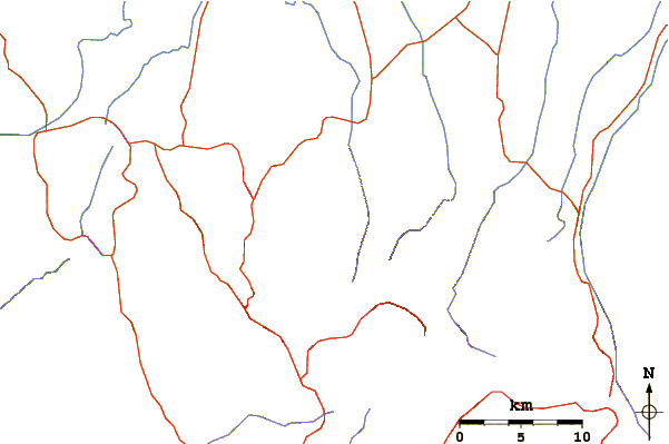 Roads and rivers around Cerro Platanar