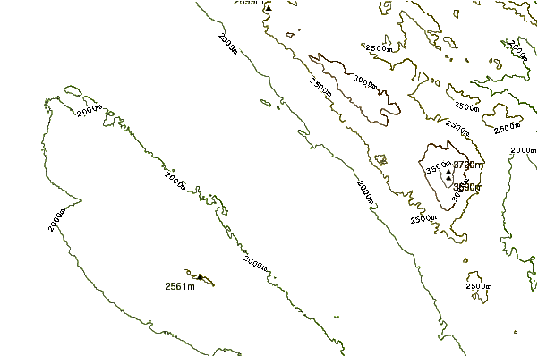 Mountain peaks around Cerro Potosi