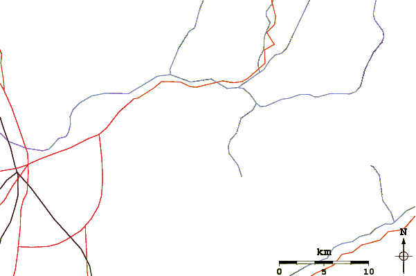 Roads and rivers around Cerro Provincia