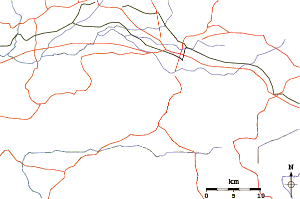 Roads and rivers around Cerro Rabo de Mico