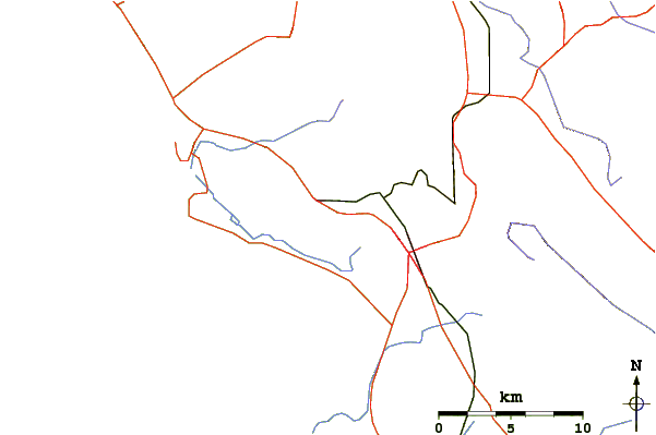 Roads and rivers around Cerro Romauldo