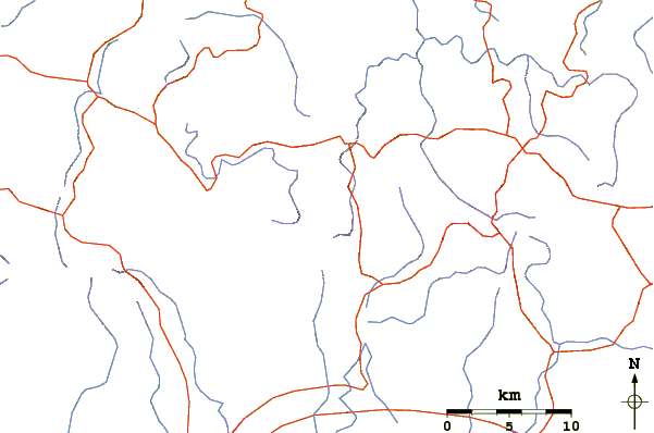 Roads and rivers around Cerro Rosa