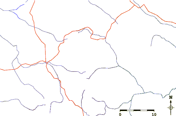 Roads and rivers around Cerro Santa Isabel