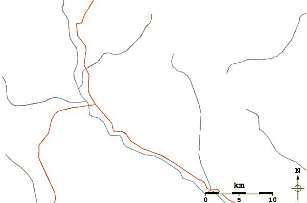 Roads and rivers around Cerro Sosneado