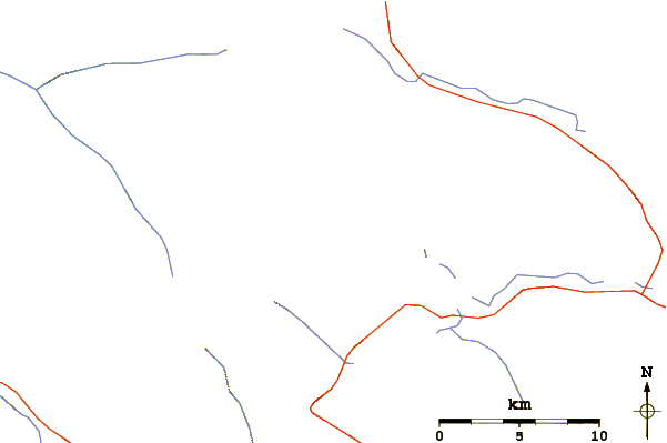 Roads and rivers around Cerro Volcánico