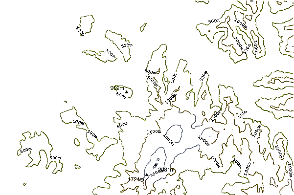 Mountain peaks around Cerro Yanteles