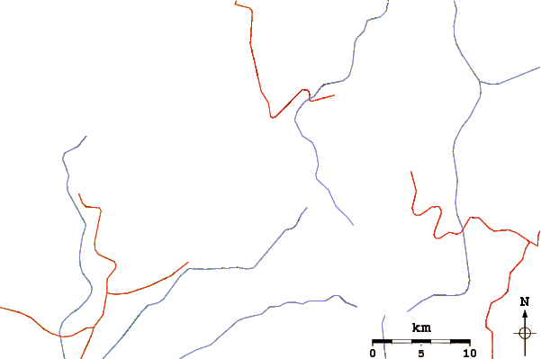 Roads and rivers around Cerro de Arcos