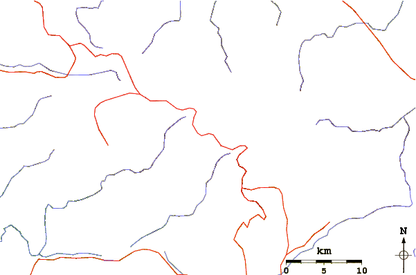 Roads and rivers around Cerro de la Muerte