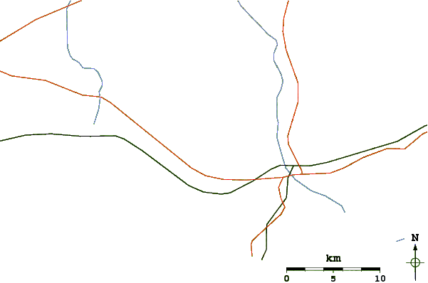 Roads and rivers around Cerro de las Ánimas