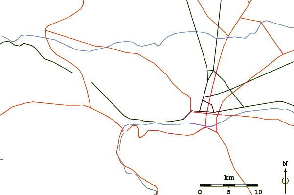 Roads and rivers around Cerro de las Mitras