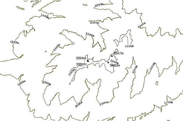 Mountain peaks around Cerro de los Machos