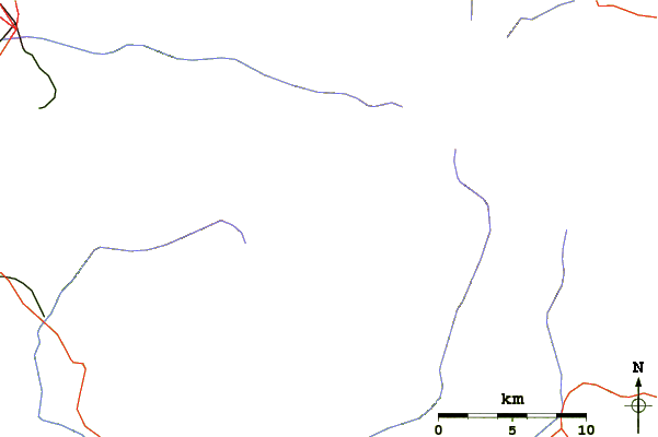 Roads and rivers around Cerro de los Machos