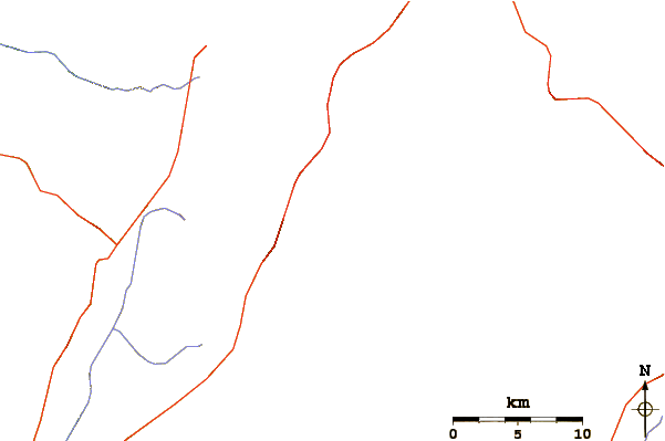 Roads and rivers around Cerros De Tocorpuri