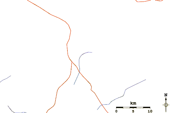 Roads and rivers around Cerros de Incahuasi