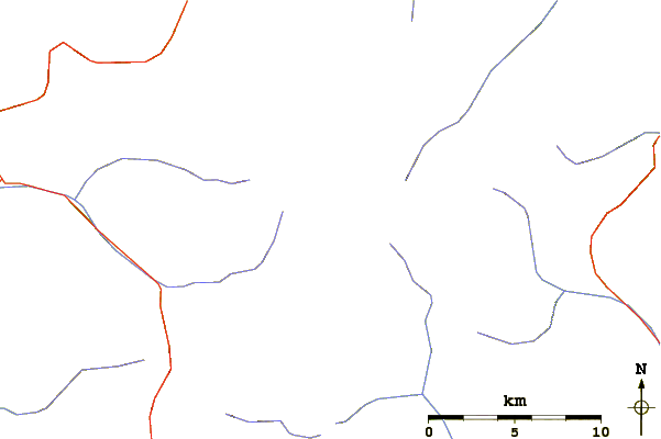 Roads and rivers around Cevedale