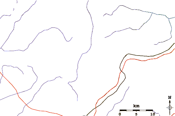 Roads and rivers around Chacaltaya