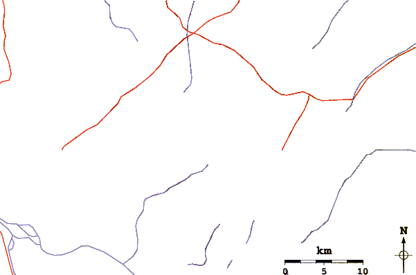 Roads and rivers around Chachacomani