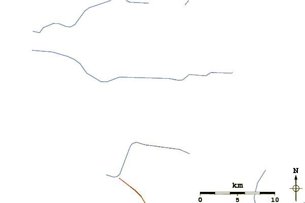 Roads and rivers around Chaitén Volcano