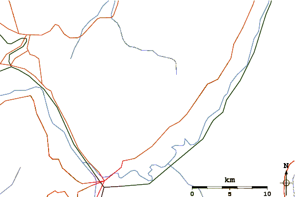 Roads and rivers around Chamechaude