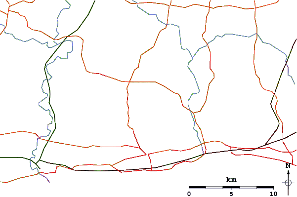 Roads and rivers around Chanctonbury Ring