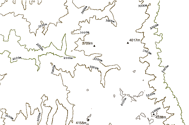 Mountain peaks around Charlotte Dome