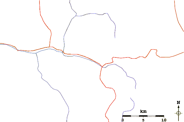 Roads and rivers around Charlotte Dome