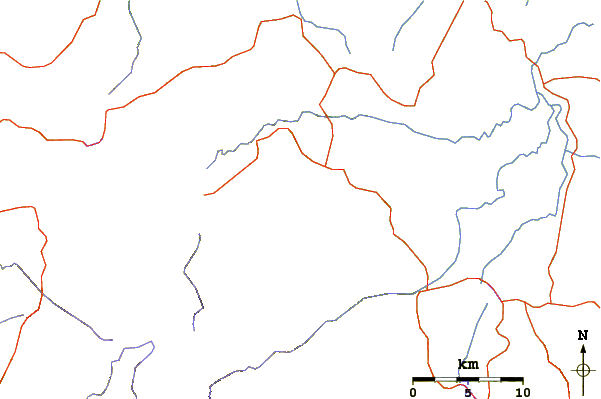 Roads and rivers around Chato Volcano