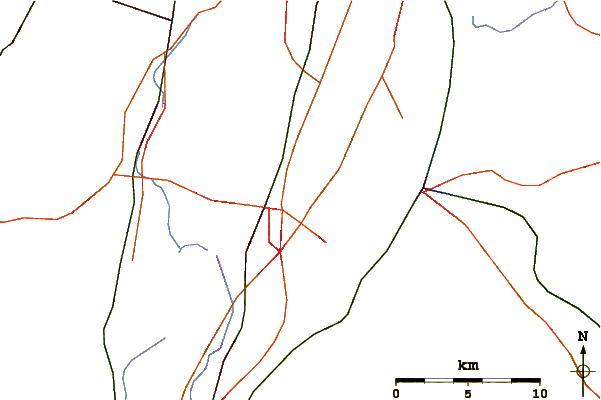 Roads and rivers around Chauncey Peak