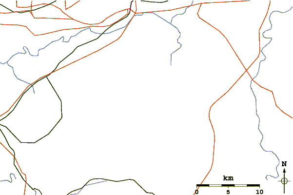 Roads and rivers around Cheaha Mountain