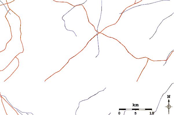 Roads and rivers around Nevado Chearoco