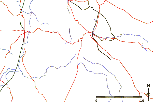 Roads and rivers around Cheeks Hill