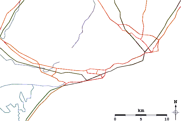 Roads and rivers around Cheriton Hill