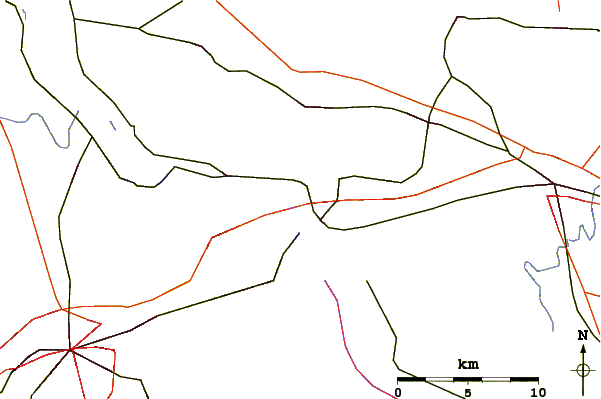 Roads and rivers around Chickies Ridge