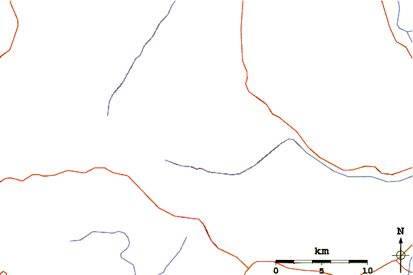 Roads and rivers around Chicoma Mountain