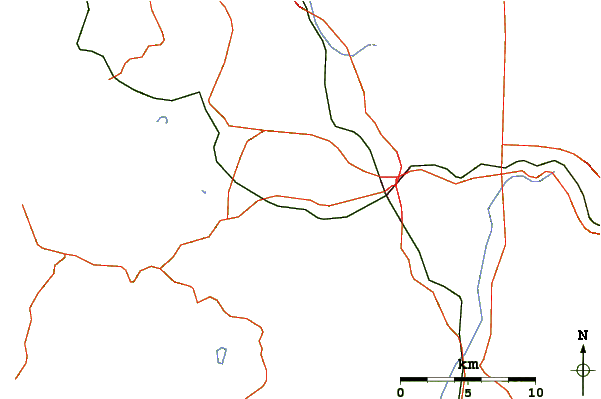 Roads and rivers around Chilbo-san (Gyeonggi)