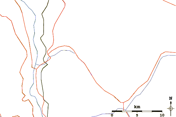 Roads and rivers around Chimney Rock (Canada)