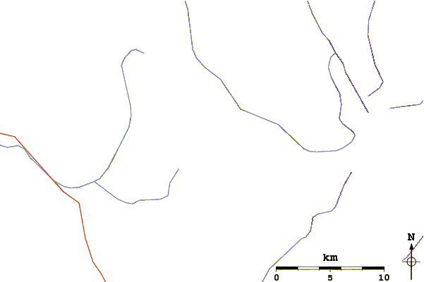 Roads and rivers around China Cap