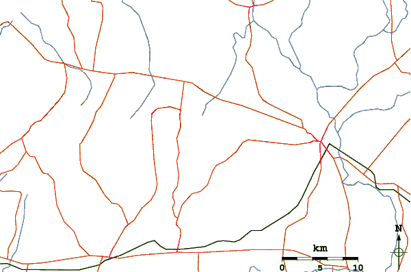 Roads and rivers around Chinameca