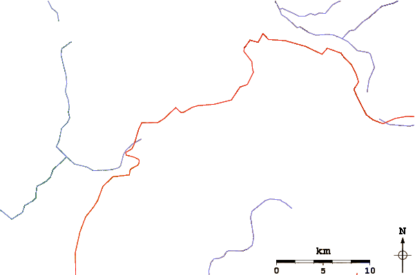 Roads and rivers around Chinese Peak